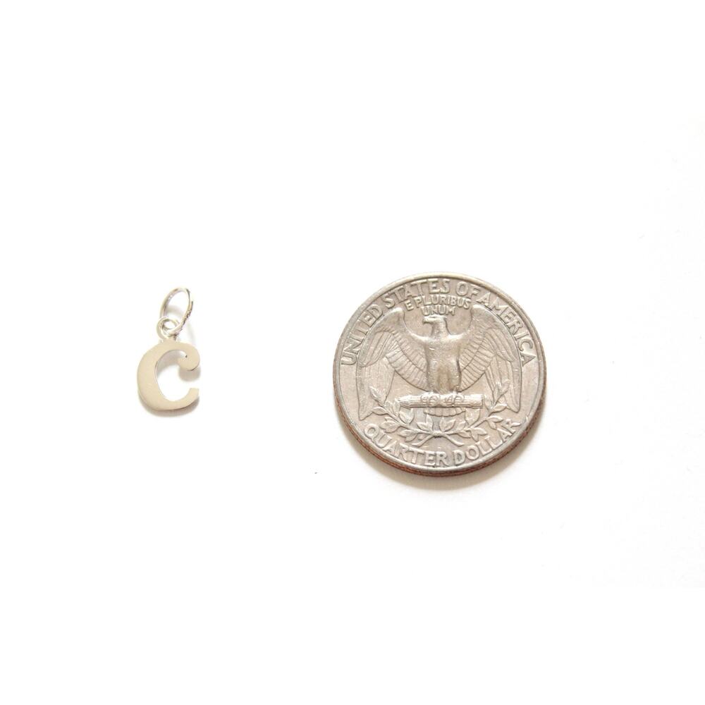 Sterling Silver Lowercase C Initial Charm, C Init… - image 3